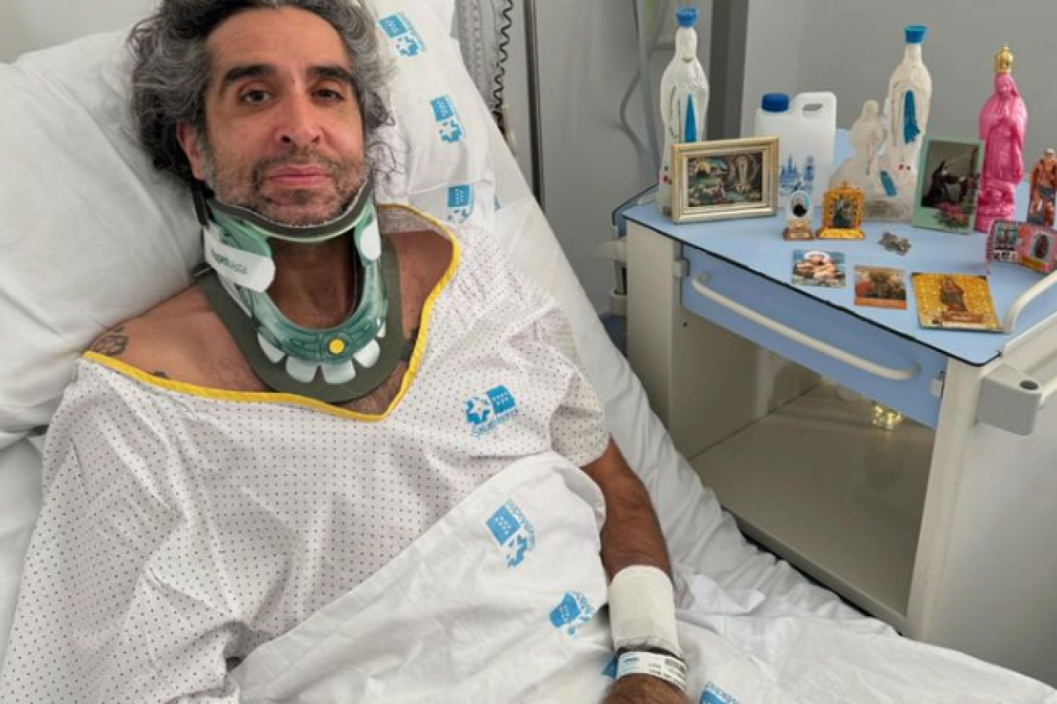 Mario Vaquerizo, en su estancia en el hospital madrileño.