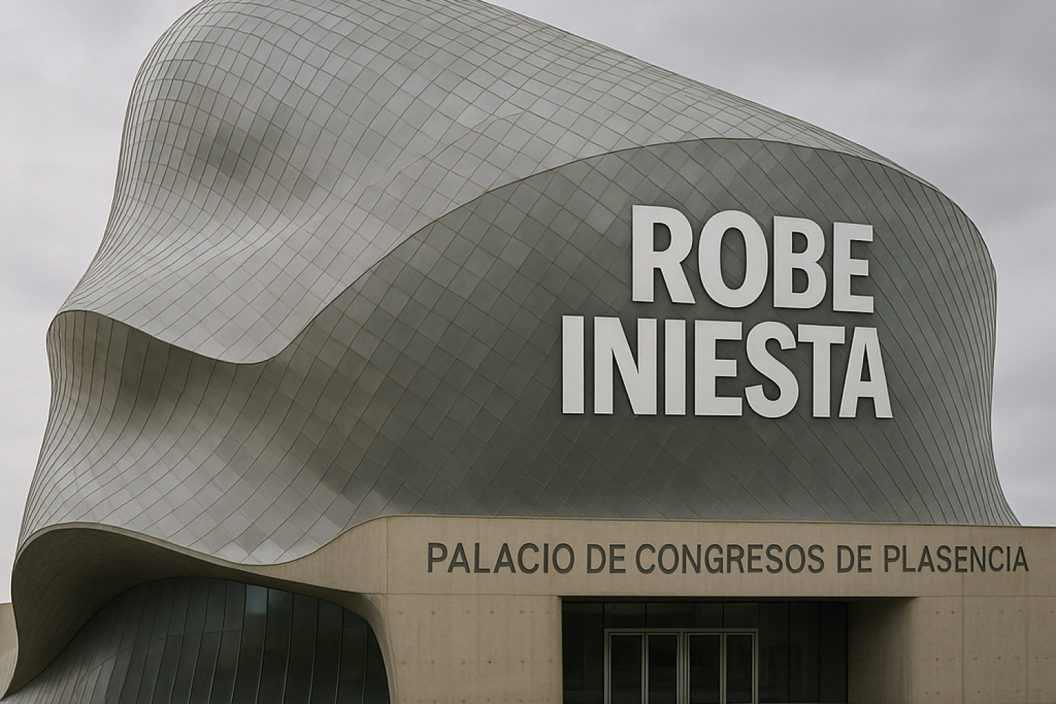 Recreación del Palacio de Congresos de Plasencia con el nombre de Robe Iniesta. DEx.