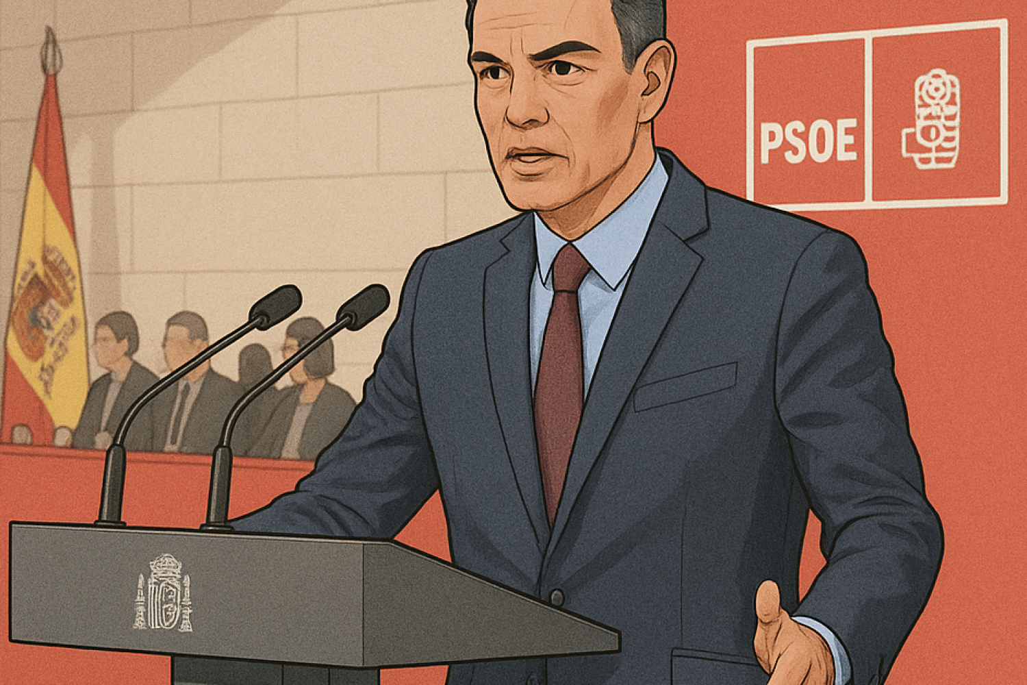 Pedro Sánchez. Im: AI DEx.