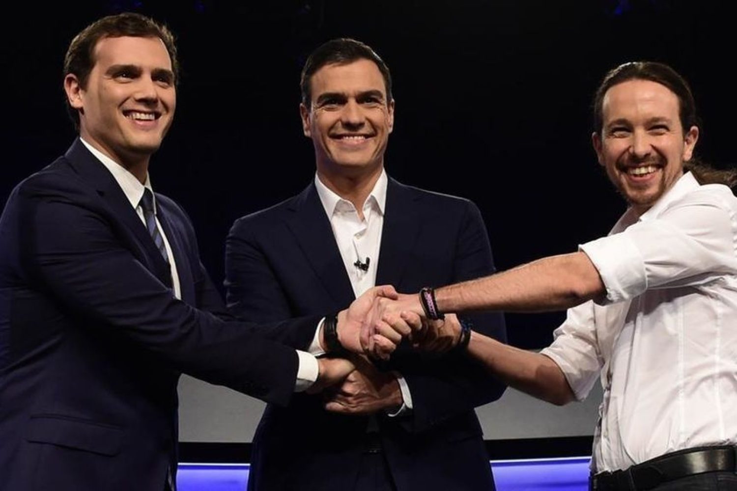 Rivera, Sánchez e Iglesias.
