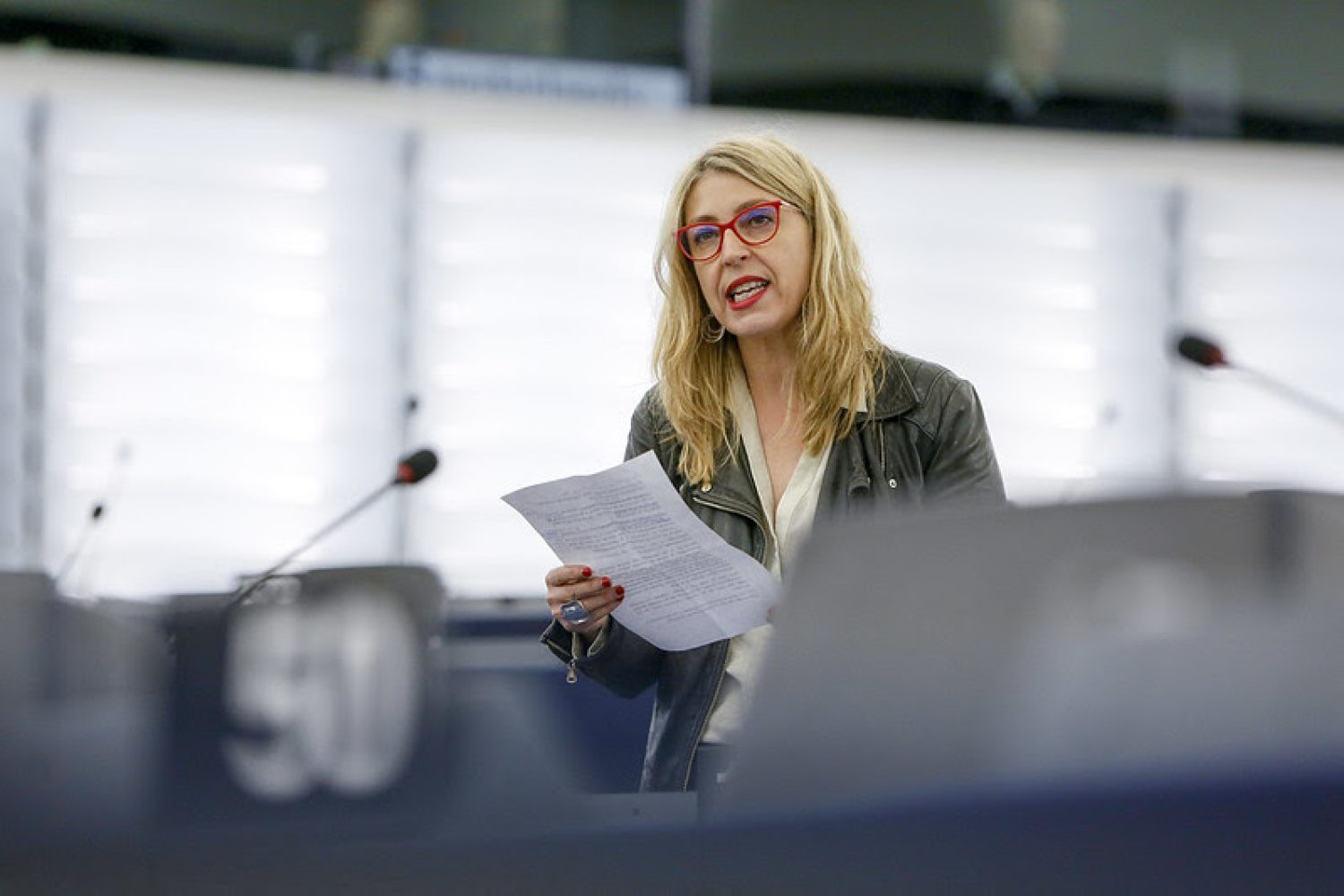 Mª Eugenia R. Palop, en el pleno del Parlamento.