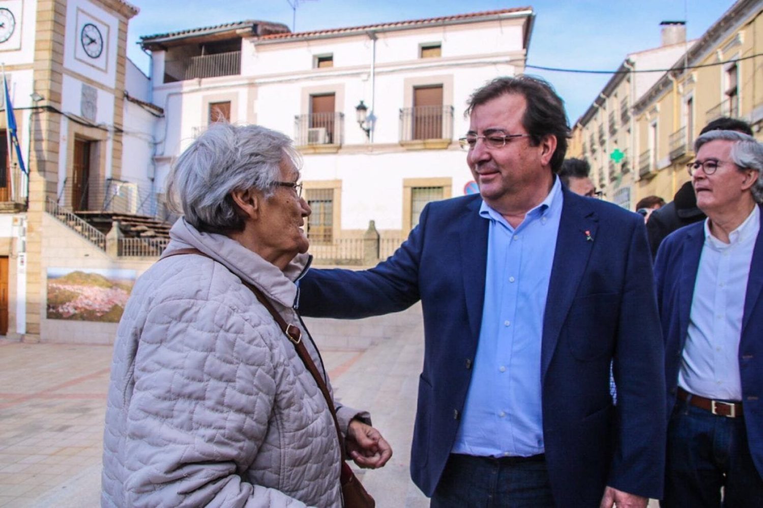 Fernández Vara, PSOE, en Logrosán.