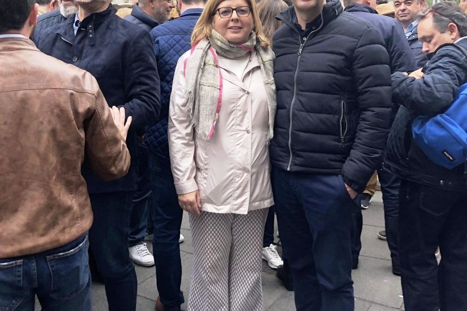 Cayetano Polo con Victoria Domínguez, este domingo pasado en Madrid, en la manifestación contra la despoblación.