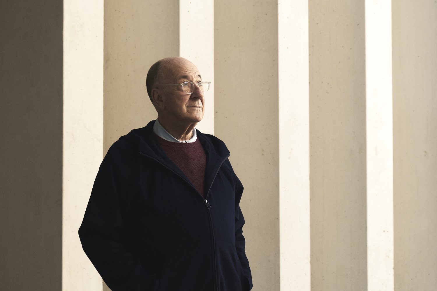 Caceres, Spain, January 14 2021. Portrait of José María Viñuela, curator of the Helga de Alvear Contemporary Art Museum.